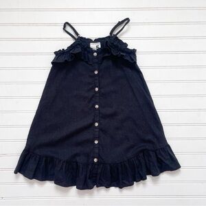 COTTON ON NWOT Black Linen Blend Button Down Ruffle Dress